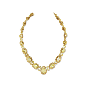 Luxury Yellow Gold <b>Choker</b> Necklace With Pear Cut Diamond Inlay Women's Party Jewelry - Product Image 2