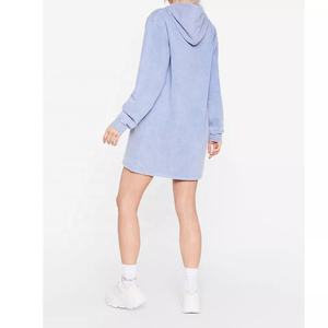 เดรสมีฮู้ดสไตล์ลำลองสำหรับผู้หญิงชุดเดรสผ้าฝ้าย100% มีตำแหน่งโลโก้ด้านหน้า - Product Image 6