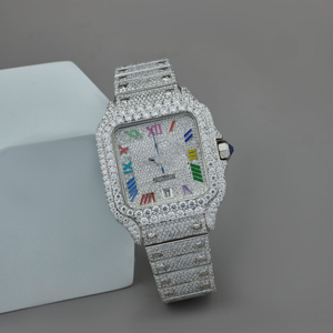 Reloj de Lujo para Mujer con Diamantes, Caja Rectangular, Movimiento de Cuarzo Analógico, Cierre Desplegable, Esfera de 30 mm con Números Romanos - Product Image 2