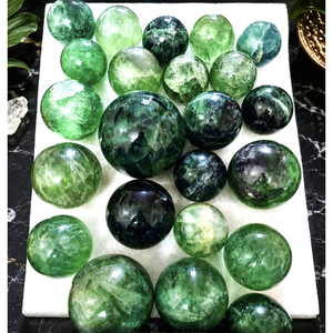 Esferas de cristal de fluorita verde natural, bolas de piedras preciosas pulidas para decoración del hogar, Feng Shui, forma circular, artesanía - Product Image 1