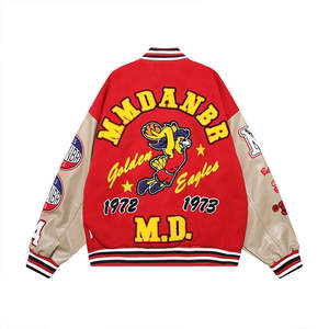 Chaquetas de Béisbol Deportivas con Logotipo Personalizado, Chaqueta Varsity Estilo Puffer, Cortavientos con Múltiples Parches, Ropa Exterior Personalizada al por Mayor - Product Image 3