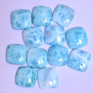 Cabochon carré plat en larimar naturel de haute qualité, pierre précieuse à dos plat, larimar naturel poli haute brillance - Product Image 1