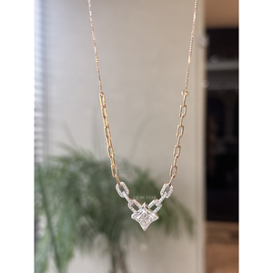 Collar con Colgante de Cadena de Eslabones con Diamantes de Corte Princesa Moderno, 1.95 Ct, Oro de 14K, Joyería Fina de Lujo, Diseño Personalizado, Fabricante - Product Image 5
