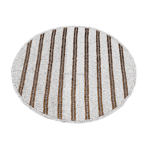 Sets de table ronds en verre et tissu, faits main, luxueux et perlés, pour la décoration des restaurants, des hôtels et des salles à manger - Product Image 2