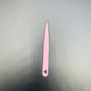 Pinzas de depilar puntiagudas de acero inoxidable color oro rosa, pinzas de acero inoxidable con diseño de corazón rosa, pinzas ultraafiladas. - Product Image 1