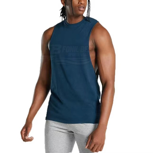 Summer Breathable Quick-drying Knitted Casual Sports tank <b>Tops</b> with Front logo for Men <b>Mesh</b> <b>Tops</b> for Gym Fitness Bodybuilding - Product Image 2
