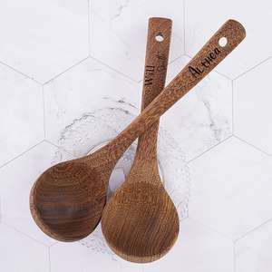 Ensemble de spatules en bois de wengé personnalisées pour la cuisine, ustensiles gravés sur mesure - Product Image 3