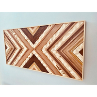Décoration murale géométrique en bois artisanale, écologique et moderne pour salon, hôtel, bureau