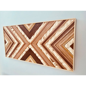 Handcrafted Geometric Wooden Wall Hanging Eco-friendly Modern Decor for Living Room Hotel Office - Product Image 1