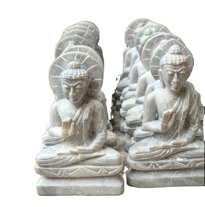 รูปปั้นพระพุทธรูปหินอ่อน/พระพุทธรูปหินอ่อน/พระพุทธรูปหินอ่อนสีขาวหินอ่อนพระพุทธเจ้าแกะสลักพระพุทธเจ้า - Product Image 1