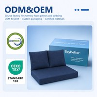 Ensemble de coussins de siège carrés en mousse à mémoire de forme pour l'extérieur avec tissu écologique hydrofuge pour meubles de patio