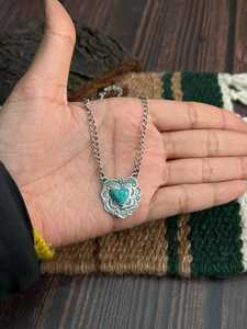 Heart Collection Kingman Turquoise <b>Necklace</b> Sterling Silver Handmade Southwestern <b>Boho</b> Statement Jewelry Gift for Her - Product Image 2