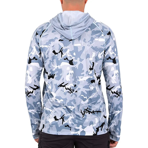 Camisa de Pesca para Hombre, Azul Camuflaje, con Capucha, Manga Larga, UPF 50, Anti-UV, Impermeable, Transpirable, Ropa de Exterior - Product Image 5