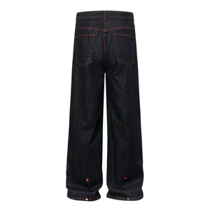 Jean ample patchwork pour homme, coupe large, style streetwear vintage délavé, Y2K, denim artistique, coupe décontractée - Product Image 4
