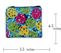 Dompet Koin Bordir Buatan Tangan Berhias Manik-Manik dengan Ritsleting, Bahan Katun Ramah Lingkungan, Tahan Lama, Berkualitas Tinggi, Unisex, Ringkas