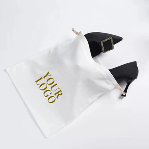 Small Drawstring pouch made of 100% cotton with custom design for dry foods & footwear <b>storage</b> - Product Image 4
