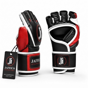 ถุงมือ MMA ถุงมือกีฬาแบบยืดหยุ่น ปรับขนาดได้ หนังสังเคราะห์ทนทาน ดีไซน์แบบเปิดนิ้ว สำหรับการฝึกซ้อม - Product Image 5