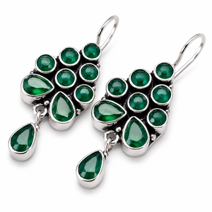 Pendientes Colgantes de Latón Plateado con Amatista Estilo Bohemia, Hechos a Mano con Gema Facetada para Mujer - Product Image 5