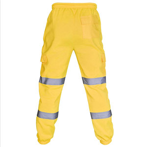 Pantalon de travail routier haute visibilité pour hommes – Pantalon de jogging de sécurité ample avec bandes réfléchissantes et patchwork - Product Image 4
