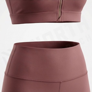 Soutien-gorge de yoga pour femmes, grande taille, fermeture éclair intégrale, confortable, respirant, sous-vêtements de fitness pour filles, vêtements de sport personnalisés, ensemble de gym - Product Image 5