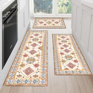 Set di 3 Tappeti da Cucina Antiscivolo in Stile Boho, Tappetini Spessi Imbottiti in PVC, Lavabili, Elegante Collezione di Tappeti da Cucina - Product Image 3