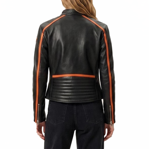 Blouson en cuir pour femme style sororité personnalisé, grande taille, respirant, imperméable, avec logo grec sur mesure, vente en gros, marque privée 2026 - Product Image 2