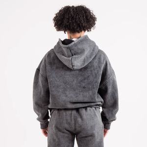 Nuevas llegadas de calidad superior lavado ácido chándales personalizados Joggers Sudadera con capucha conjunto Vintage desgastado ropa deportiva chándal gimnasio - Product Image 3