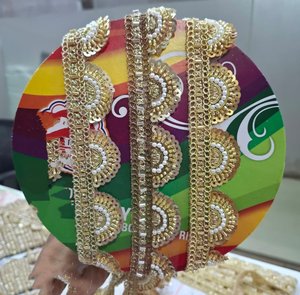 Dentelle brodée |   Bordure textile décorative artisanale de qualité supérieure pour saris, tenues de mariée, robes, lehenga et chemisiers - Product Image 3