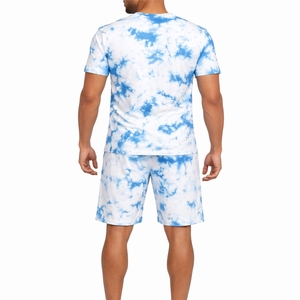 Ensemble t-shirt et short tie-dye pour homme, tenue décontractée deux pièces pour l'été, vêtements de sport confortables, tissu respirant et confortable - Product Image 2
