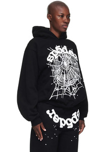 Sudadera con Capucha Unisex Negra de Algodón, Estilo Urbano, Manga Larga, Corte Holgado, Ligera para Invierno, con Cierre de Cordón - Product Image 4