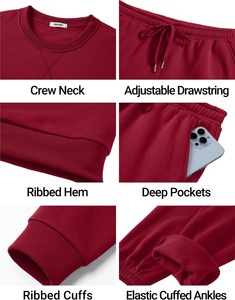 Classic Unisex Tracksuit <b>Set</b> Premium Crewneck Sweatshirt <b>Matching</b> <b>Jogger</b> Pants Comfortable Casual Everyday Clothing - Product Image 6