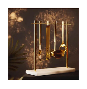 อุปกรณ์บาร์ทองเหลืองเคลือบทองคำ ดีไซน์หรูหรา พร้อมฐานหินอ่อนสีขาว คุณภาพเยี่ยม ราคาสุดคุ้ม - Product Image 1