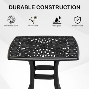 Tavolo Quadrato in Alluminio Pressofuso per Esterni, Coppia di Tavolini da Giardino o Bordo Piscina, Tavolo da Cocktail Resistente per Bar all'Aperto - Product Image 6