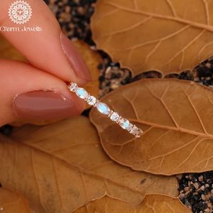 Charm_Jewells Rose Gold Moissanite Eternity Band <b>Ring</b> Marquise Cut Channel Setting Women's Classic Wedding <b>Ring</b> - Product Image 6