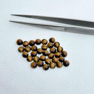 Haute qualité 4mm naturel oeil de tigre rond Cabochons pierre précieuse en vrac pierre Semi précieuse pour la fabrication de bijoux excellent prix - Product Image 2