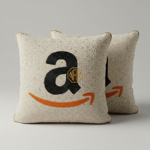 Funda de Cojín Moderna con Emblema Árabe Saudí, Hecha a Mano, con Diseño Bordado y Estampado con Cuentas, para Decoración del Hogar - Product Image 5