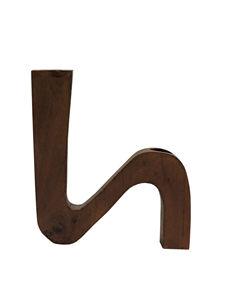 Modern Wood Candle Holder, Sculptural S-<b>Shaped</b> Wooden Candelabra, Minimalist Geometric Taper Tabletop Centerpiece for Home Decor - Product Image 3