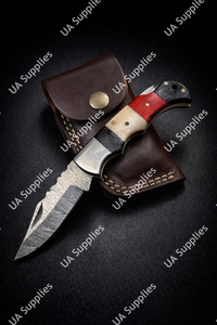 Cuchillo Plegable de Acero de Damasco con Bloqueo Trasero, Profesional para Exteriores, EDC, Caza, Pesca, Camping, Supervivencia, Personalizable, Venta al Por Mayor - Product Image 2