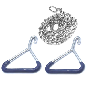 Aparato de Asistencia para Parto Veterinario con Mango de Cadena, Herramienta Duradera de Acero Inoxidable con Colgadores y Extremos Recubiertos de Azul - Product Image 6