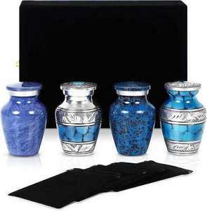 Urnes funéraires pour adultes de qualité supérieure, ensemble imitation antique en aluminium moulé, finition polie, urnes commémoratives Kalavastu, artisanat Uzair - Product Image 6