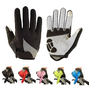 Guantes de ciclismo con dedos completos, malla transpirable con acolchado de gel para montar en bicicleta, deportes al aire libre, opciones multicolores disponibles - Product Image 1