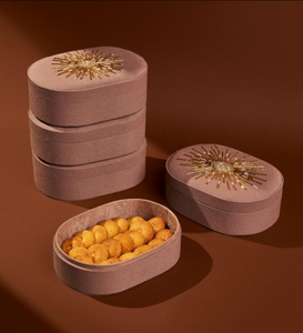 EXOTIC INDIAN ART EIA Embroidered Cotton Oval Cloth Box Customized Size Modern Design Wedding Favor <b>Gift</b> Packaging <b>Creative</b> - Product Image 4