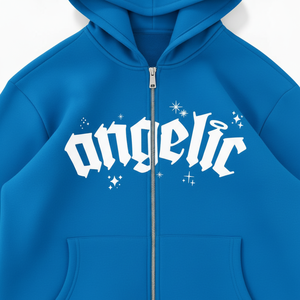 Sweat-shirt à capuche zippé en coton pour homme, logo personnalisé imprimé sur le devant, coupe ample décontractée, streetwear hiver, 2 pièces - Product Image 6