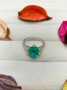 Bague en quartz arc-en-ciel des Caraïbes, bijou en cristal coloré, cadeau de mode élégant pour femmes et jeunes filles, bague de mariée - Product Image 5