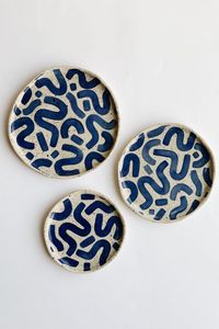 Round <b>Ceramic</b> <b>Plate</b> With Strawberry Pattern Handpainted Flat Dish Cute Design Green Checkered Background - Product Image 5