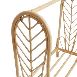 Porte-vêtements miniature en rotin naturel fait main avec motif feuille, style bohème, support de vêtements durable, meuble de chambre pour jouets - Product Image 2