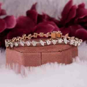 RAMDUT IMPEX Unisex Silver Plated Tennis Bracelet Brilliant Cut Moissanite Channel Setting Trendy Design GRA Certified - Product Image 1
