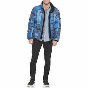 Veste coupe-vent matelassée à double fermeture éclair contrastée personnalisée pour l'hiver, unisexe - Product Image 4