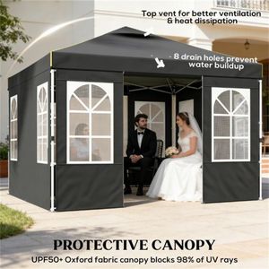 Tettoia Antipioggia e Riparo per Auto Grigio Scuro per Campeggio, Design Portatile da Gazebo - Product Image 3