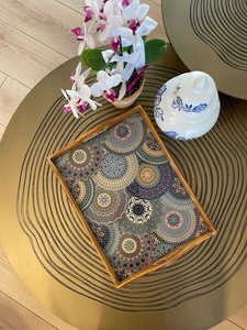 Plateau de service ovale en bois de luxe, écologique, poli, avec un design chinois traditionnel, pour la décoration de la maison et les fêtes - Product Image 5